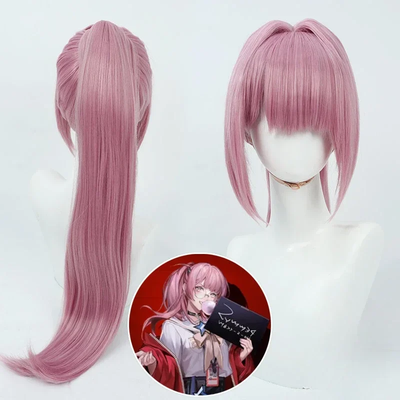 

Summer Cosplay Wig Path To Nowhere Pink Long Ponytail Heat Resistant Synthetic Hair Halloween Party Role Play Carnival + Wig Cap