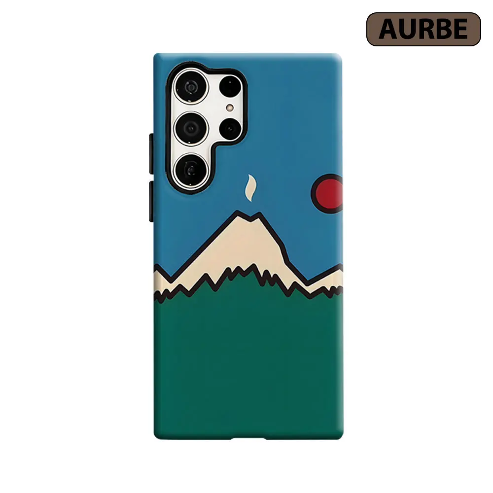 Minimal Volcano Phone Case For Samsung Galaxy S26 S25 S24 S23 Ultra Plus HD Hard Double Layer Film Cover