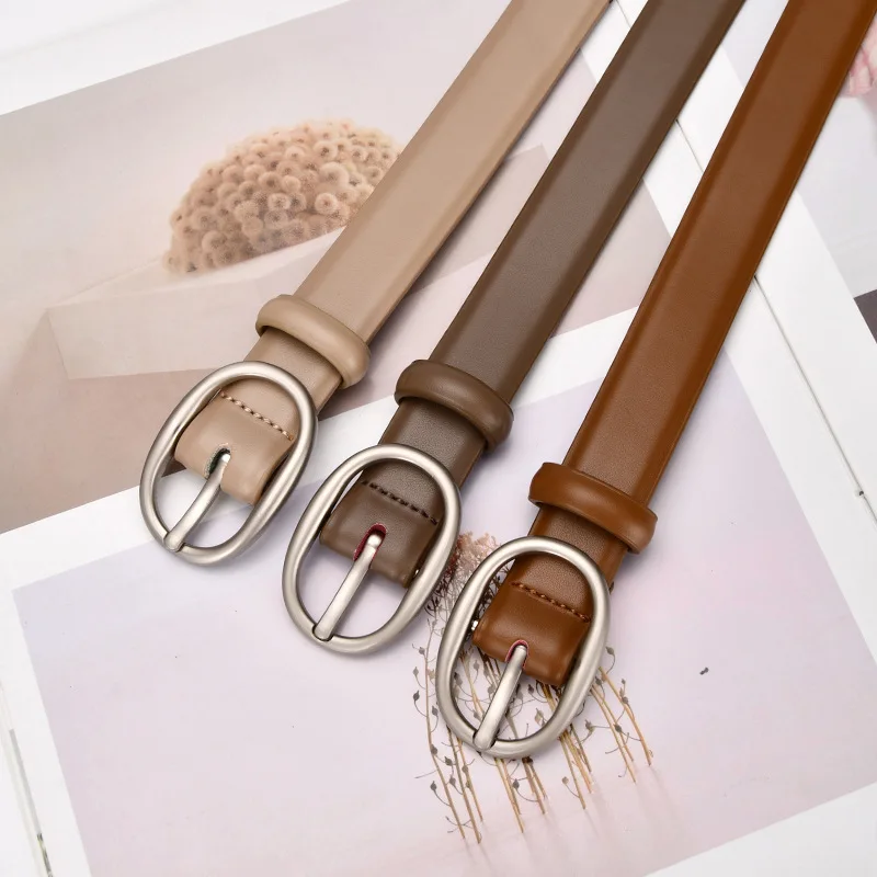 Belt women casual versatile jeans belt decorative thin leather simple belt