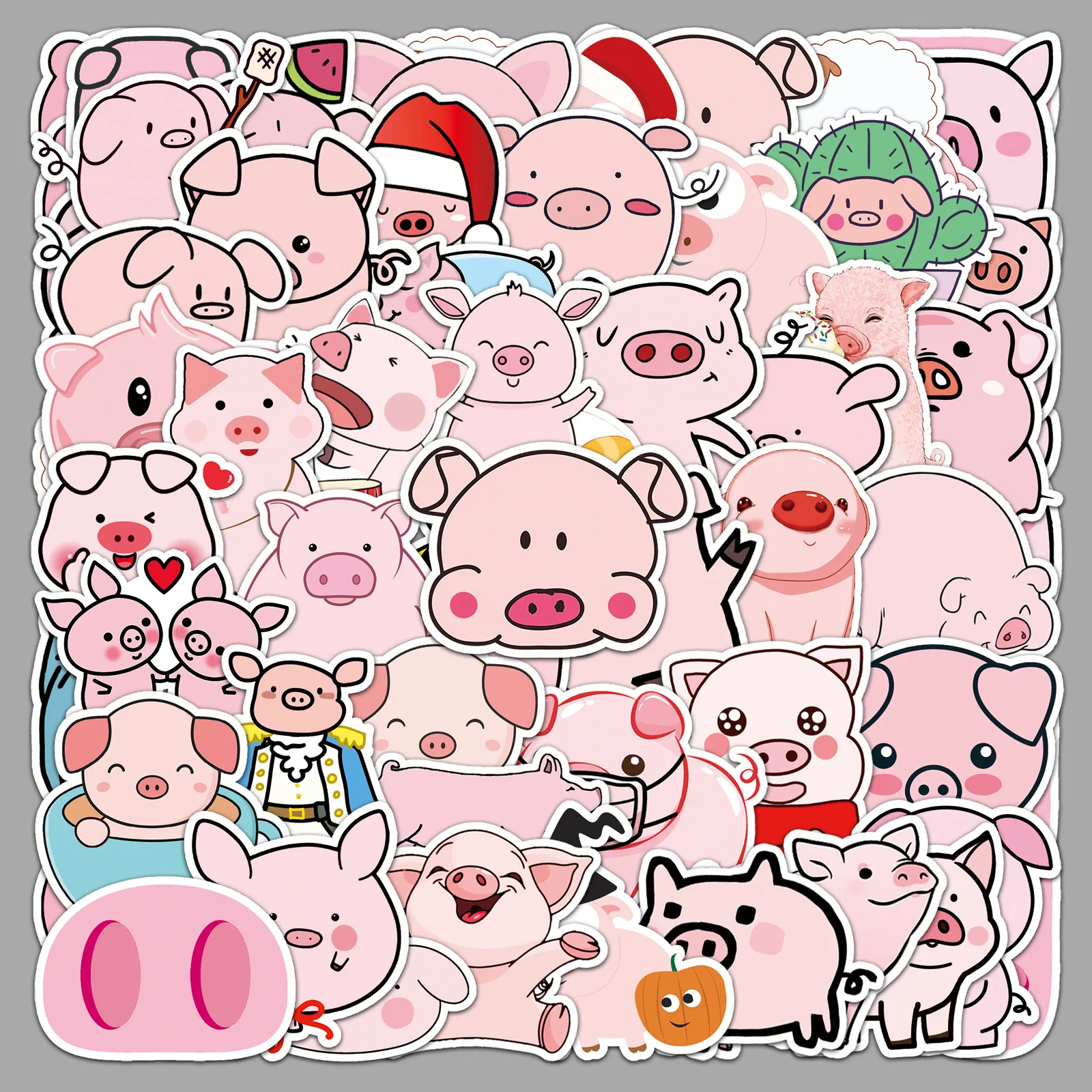 

10/30/50PCS Piggy Graffiti Stickers Personalized Cartoon Cute Animal Creative Decorative Stickers DIY Guitar Waterproof Stickers