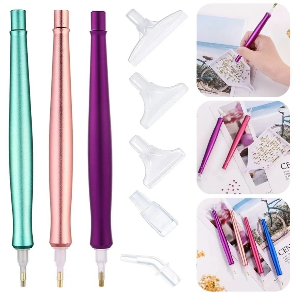Handmade Alloy Crystal Point Drills Round Square Diamonds DIY Diamond Painting Tools Set Home Interchangeable Tips