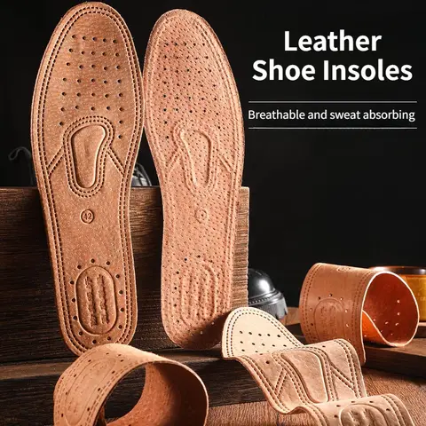 신발 용 1/2Pair Cortex Insoles 남성용 편안한 탈취제 캐주얼 가죽 깔창 피트 품질 정품 가죽 플랫 신발 밑창