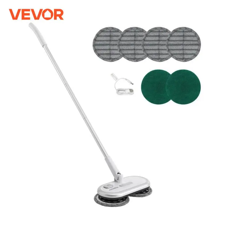 VEVOR Cordless Electric Mop Up to 40/70 mins Battery Electric Spin Mop with Dual Mop Heads for Hardwood/Tile Floor Cleaning