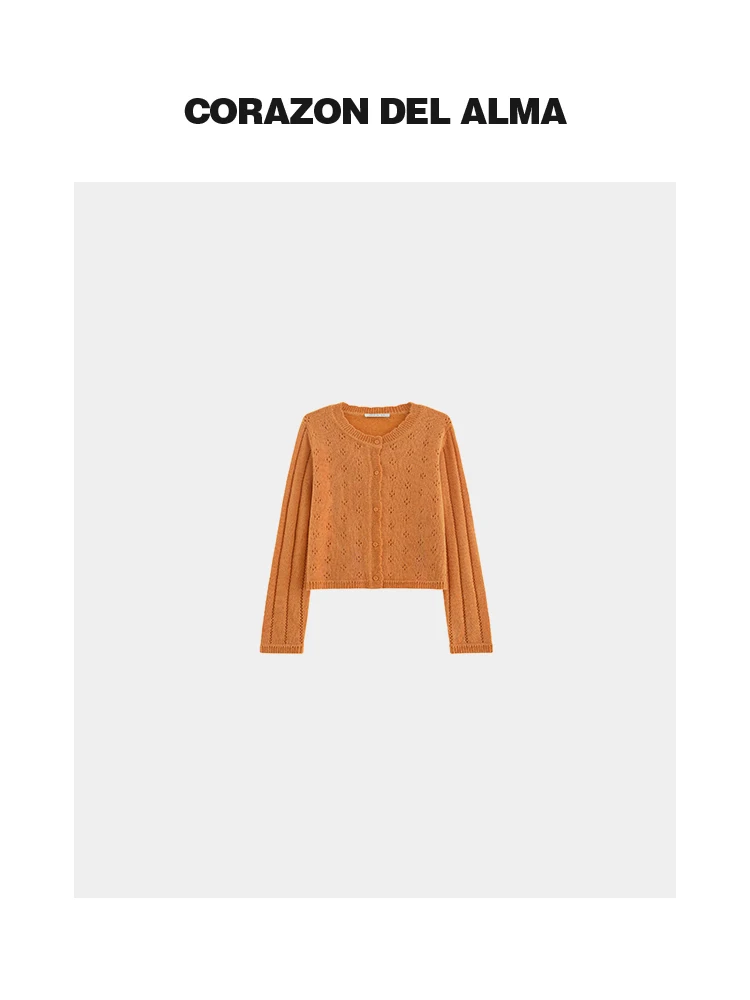 

Вязаный кардиган из шерстяной смеси с ажурным кружевом, с круглым вырезом, длинными рукавами, женский, повседневный, теплый, модный, зимний