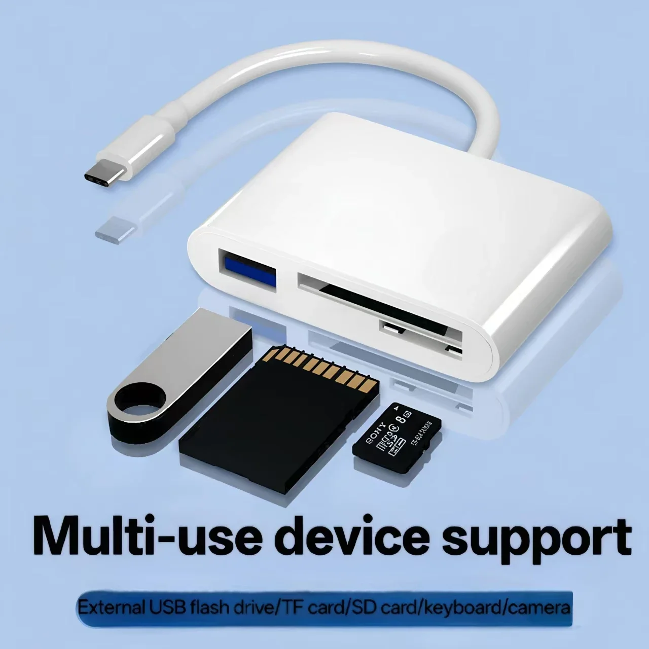 OTG Adapter Type C Plug TF/SD Card Reader For Xiaomi Oneplus iPhone OPpoPOCO Cell Phone Accessories 3 in 1 UsB C to A Connector
