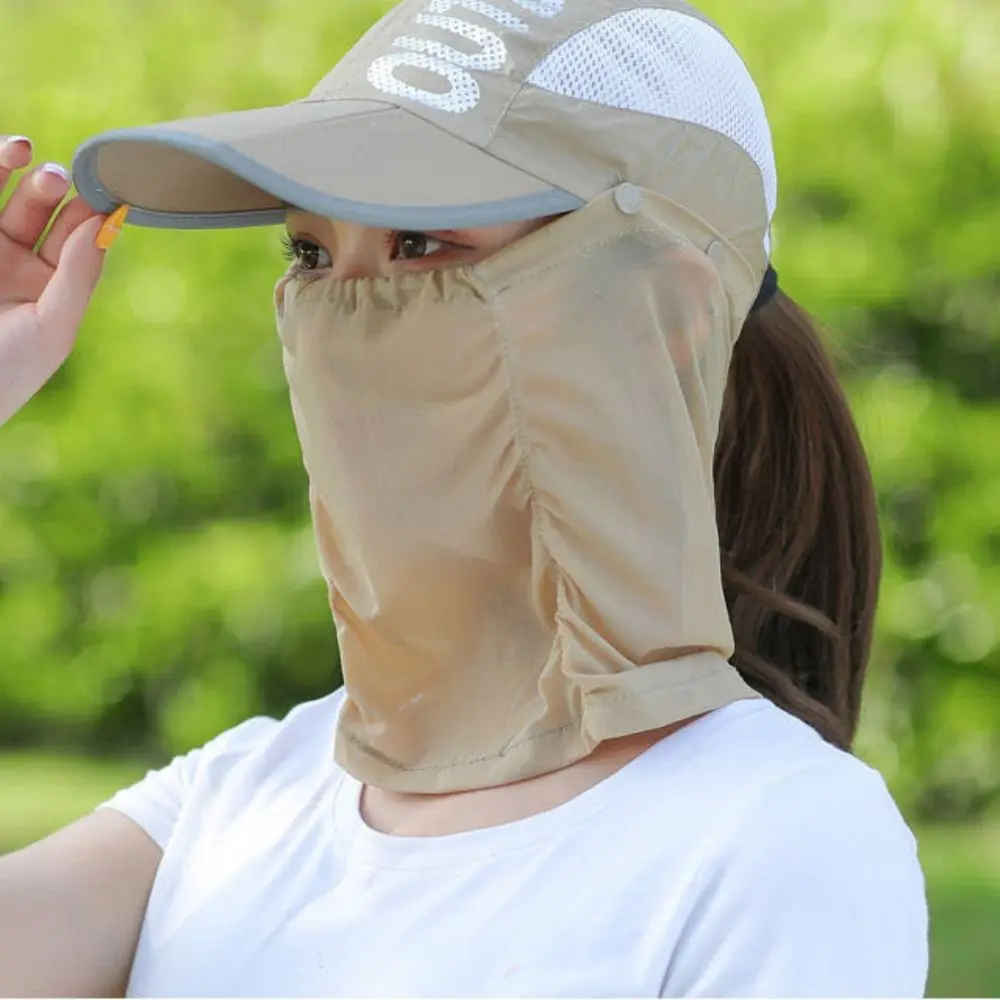 

Quick-dry Hat Sun Protection Hat Sun Hat Neck Cover Wide Brim Baseball Cap With Neck Flap Ice Silk Face Cover Cap Summer