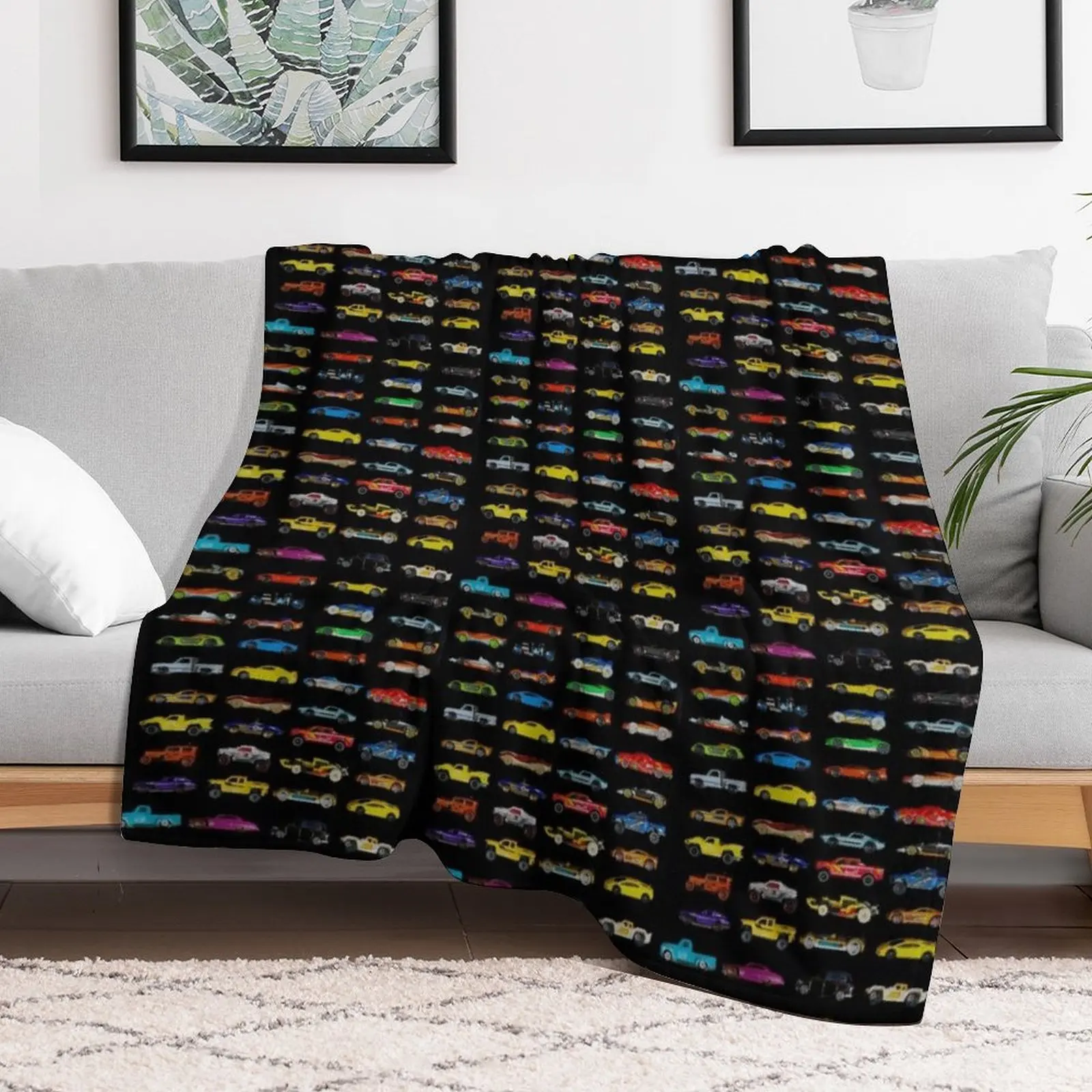 Side CARS - smaller subtle pattern Throw Blanket