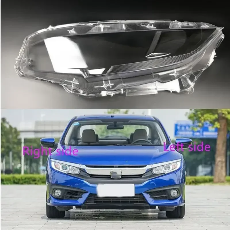 For Honda Civic 2016 2017 2018 2019 2020 2021 Headlight Shell Lamp Shade Transparent Cover Headlight Glass Headlamp Cover