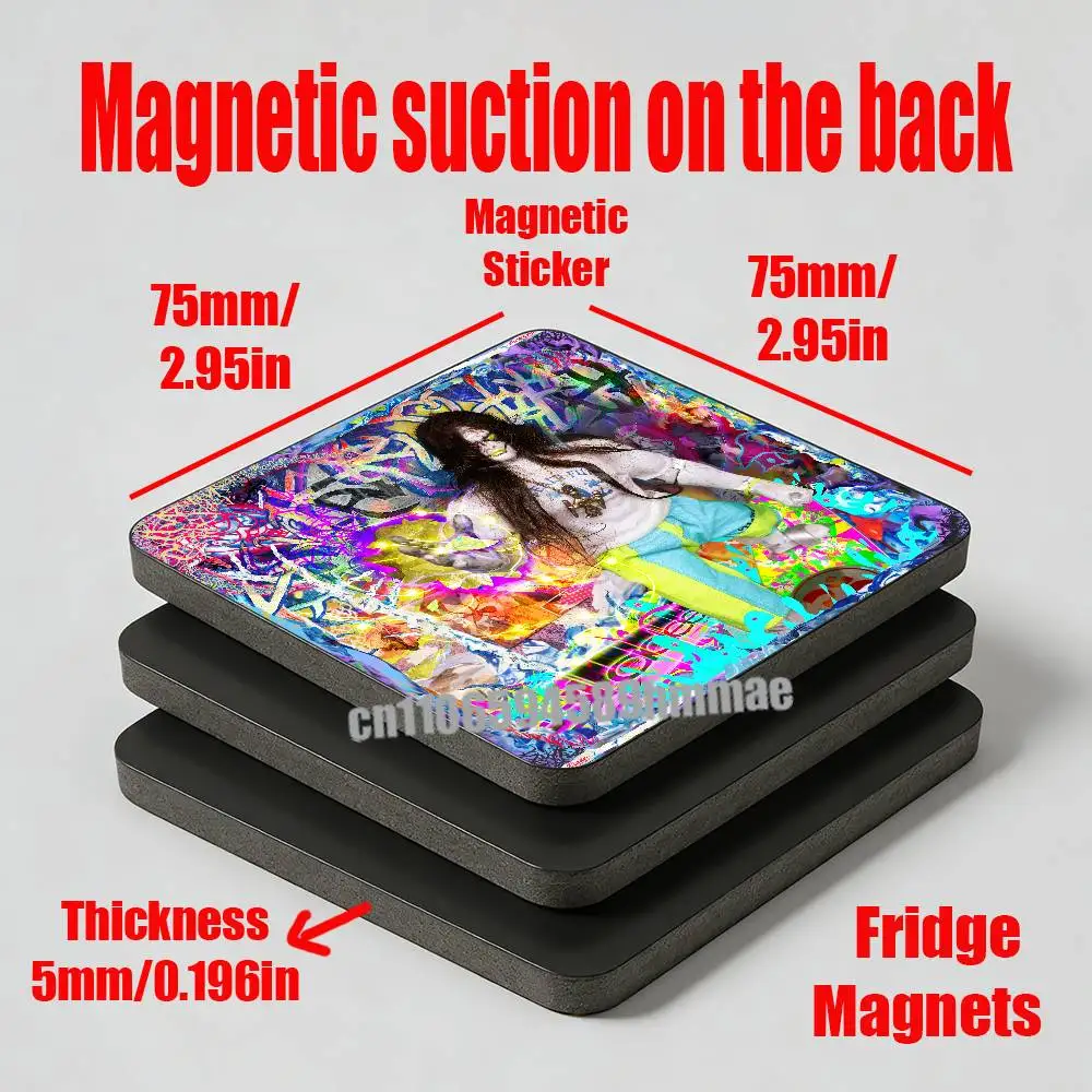 For B-Bladee Sulfur Surfer Refrigerator Magnets Metal Cabinet Custom Fridge Freezer Magnetic Cards Cover