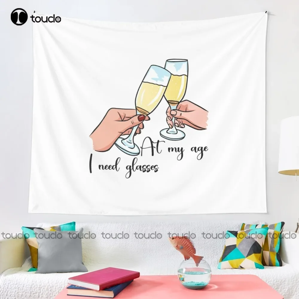 At My Age I Need Glasses Tapestry Wall Tapestry For Living Room Blanket Tapestry Bedroom Bedspread Decoration Background Wall