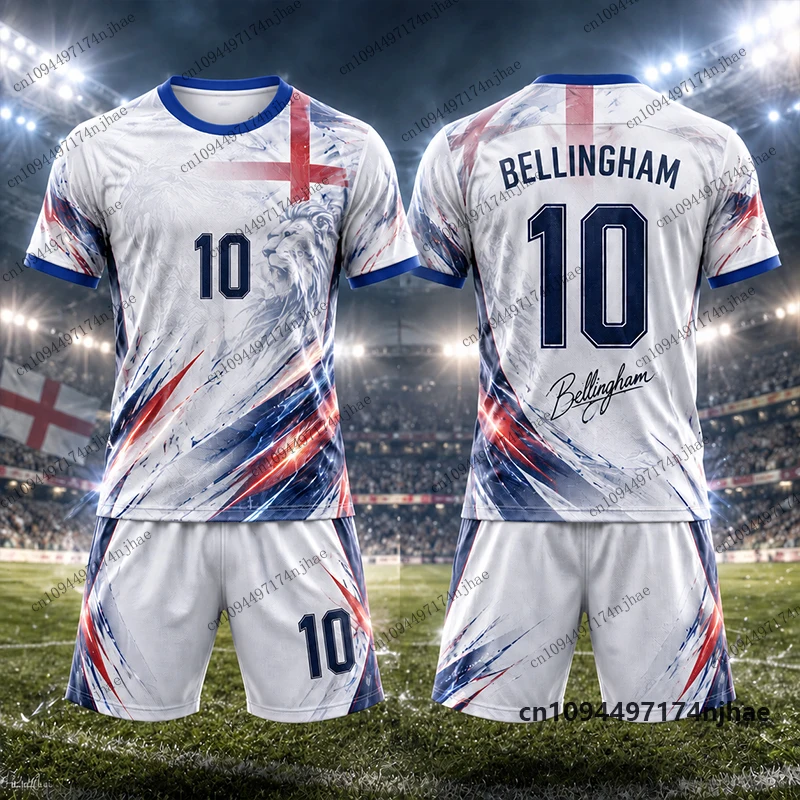 Children's Tracksuit Football Bellingham #10 Print T-shirt+Shorts Sets Parent-child Casual Suit Sports Kids/Adult 2 Piece Outfit