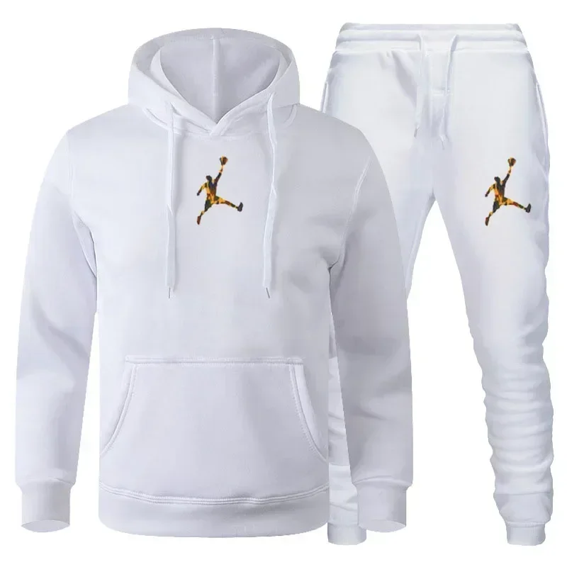 Spring and winter men and women can pullover hoodie jogging pants two-piece hip hop sportswear suit fashion trend