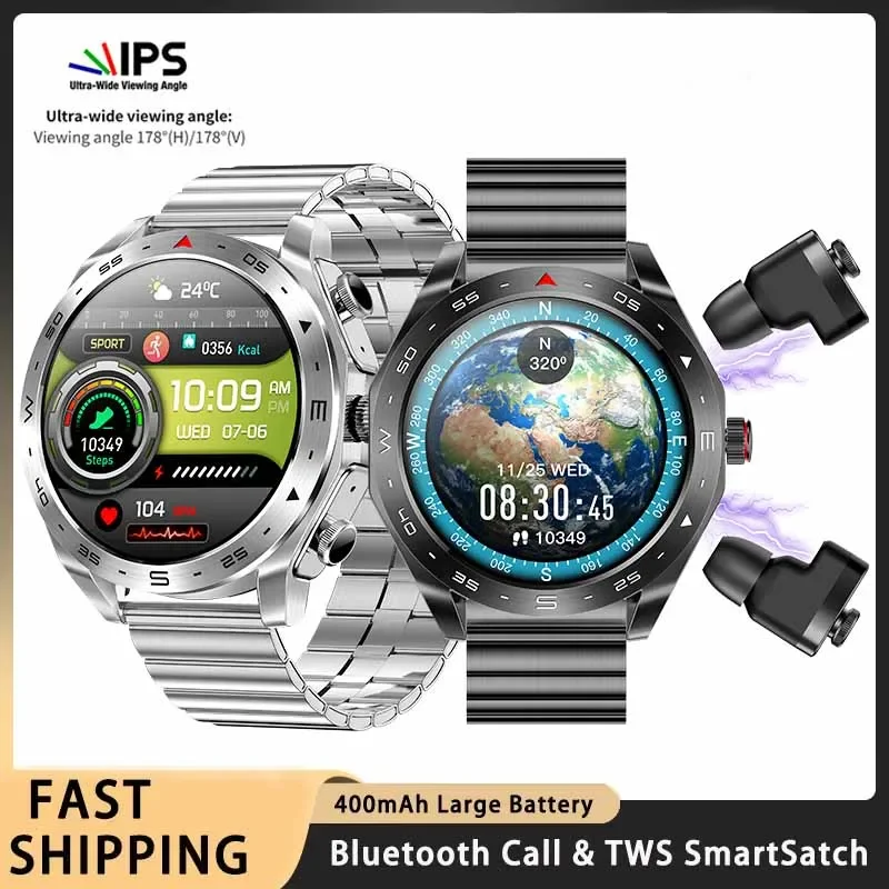 

2024 New Bluetooth Headset Smartwatch Men 1.52-inch HD Color Screen Smart Watch Activity Recorder Men Heart Rate Sleep Monitor