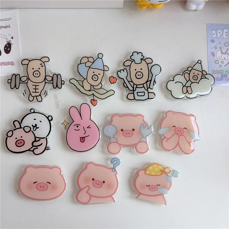 

Расширяемый держатель для мобильного телефона с рисунком свиньи и животного, складная ручка, гнездо для тока, кронштейн для кольца на палец, аксессуары для всех телефонов