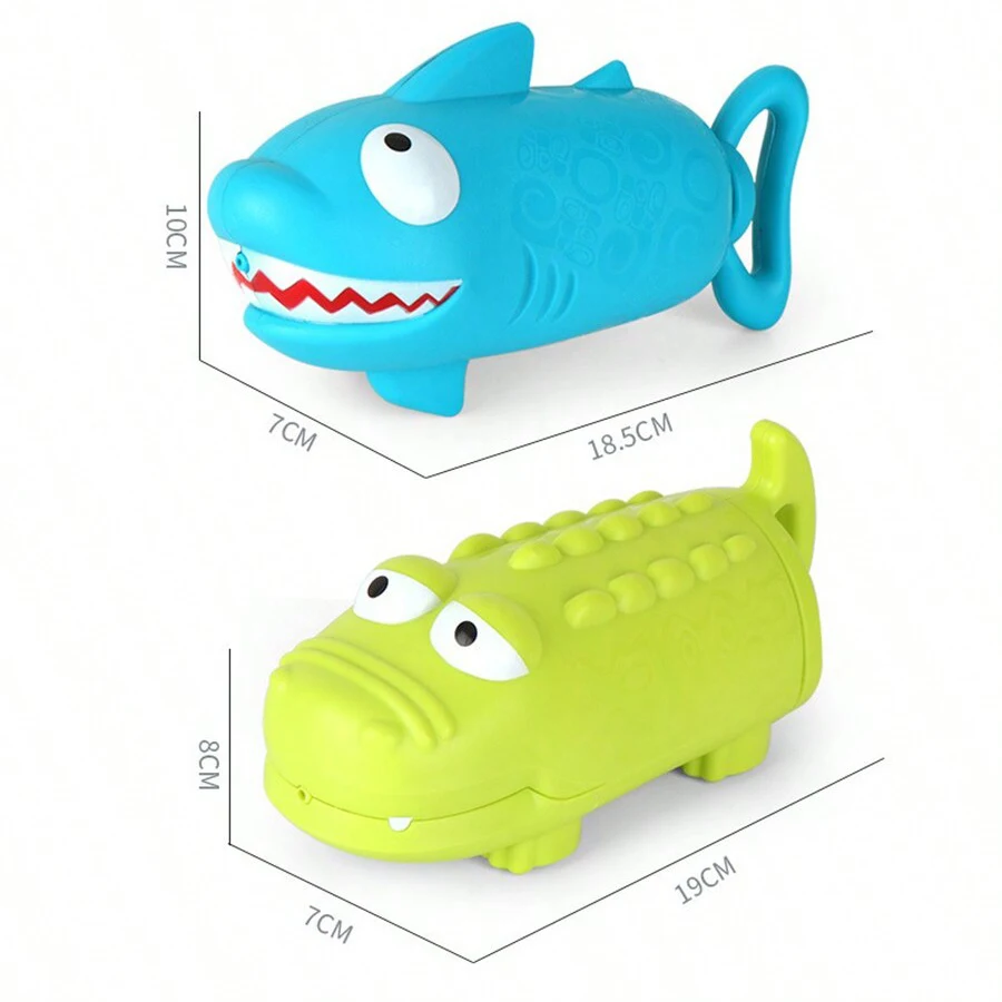 Giocattoli per pistola ad acqua estraibili per bambini Shark Cartoon Design Summer Play Beach Watergun Sprinkler bagno doccia giocattoli da bagno