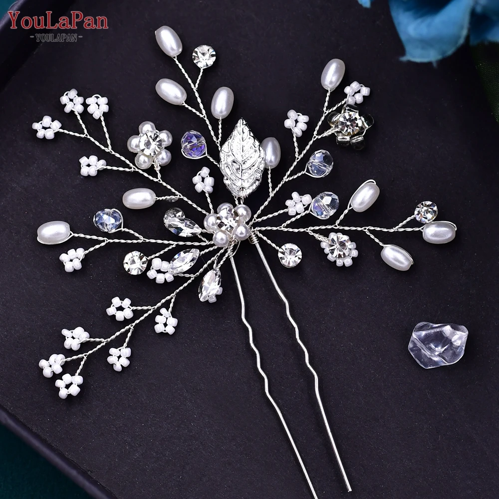 YouLaPan Beaded Bridal Hair Pin Woman Hair Clips Girls Hairpin for Party Wedding Hair Accessories Bridesmaid Hair Ornament HP103