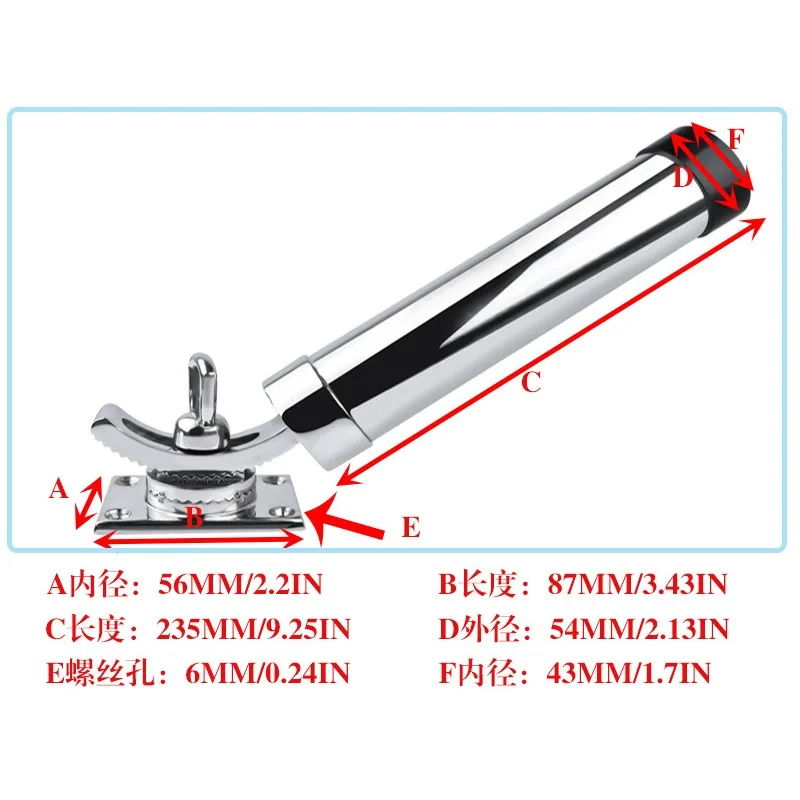 316 Stainless Steel 360 Degree Rotating Fishing Rod Holder Base Plate for Boat Yacht Marine