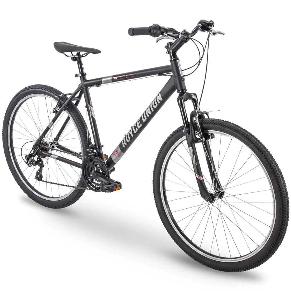 

27.5" Mens 21-Speed All-Terrain Mountain Bike, 18" Aluminum Frame, Twist Shift, Matte Black