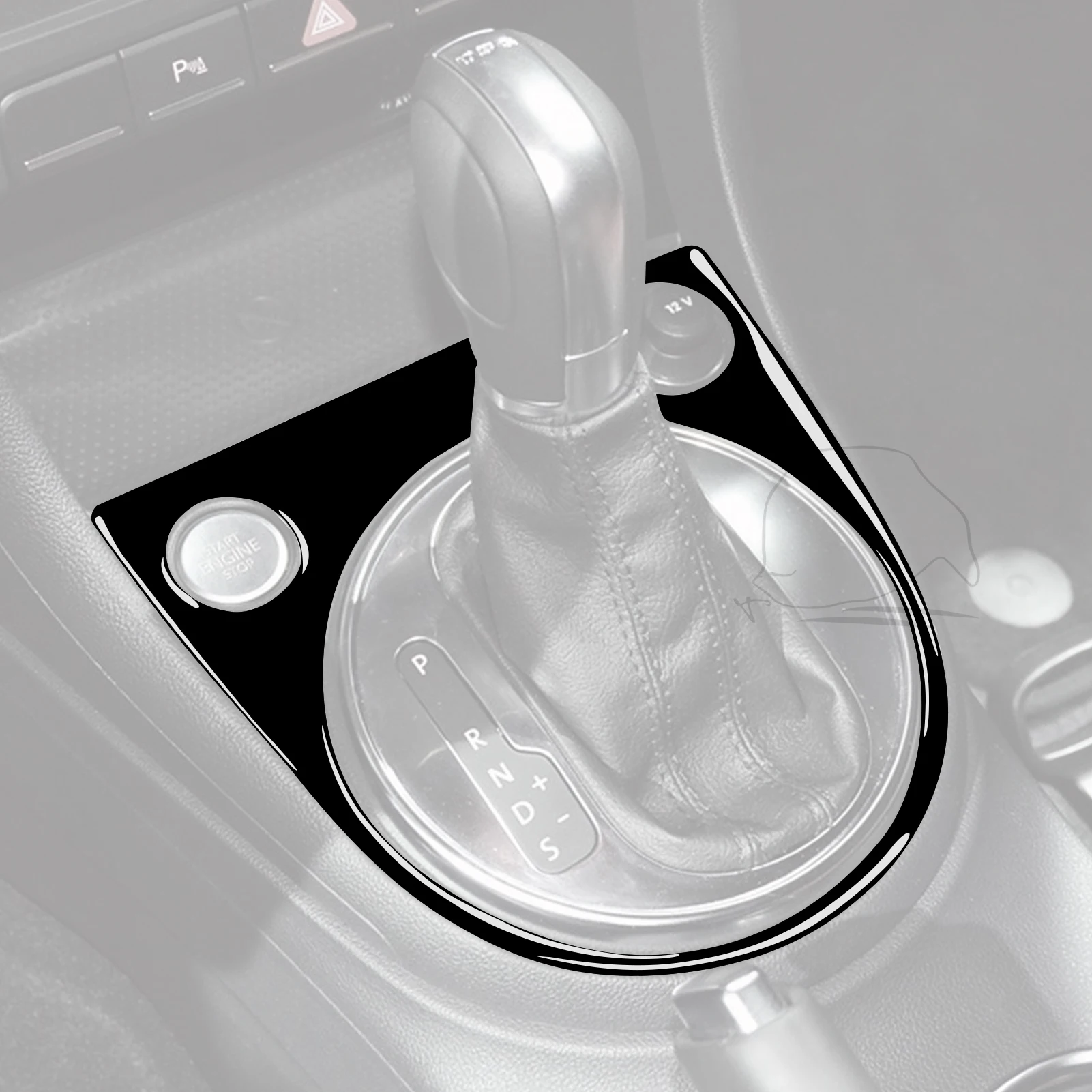 For Volkswagen Beetle 2012-2019 Car Accessories Piano Black Plastic Interior Gear Panel Frame Trim Sticker