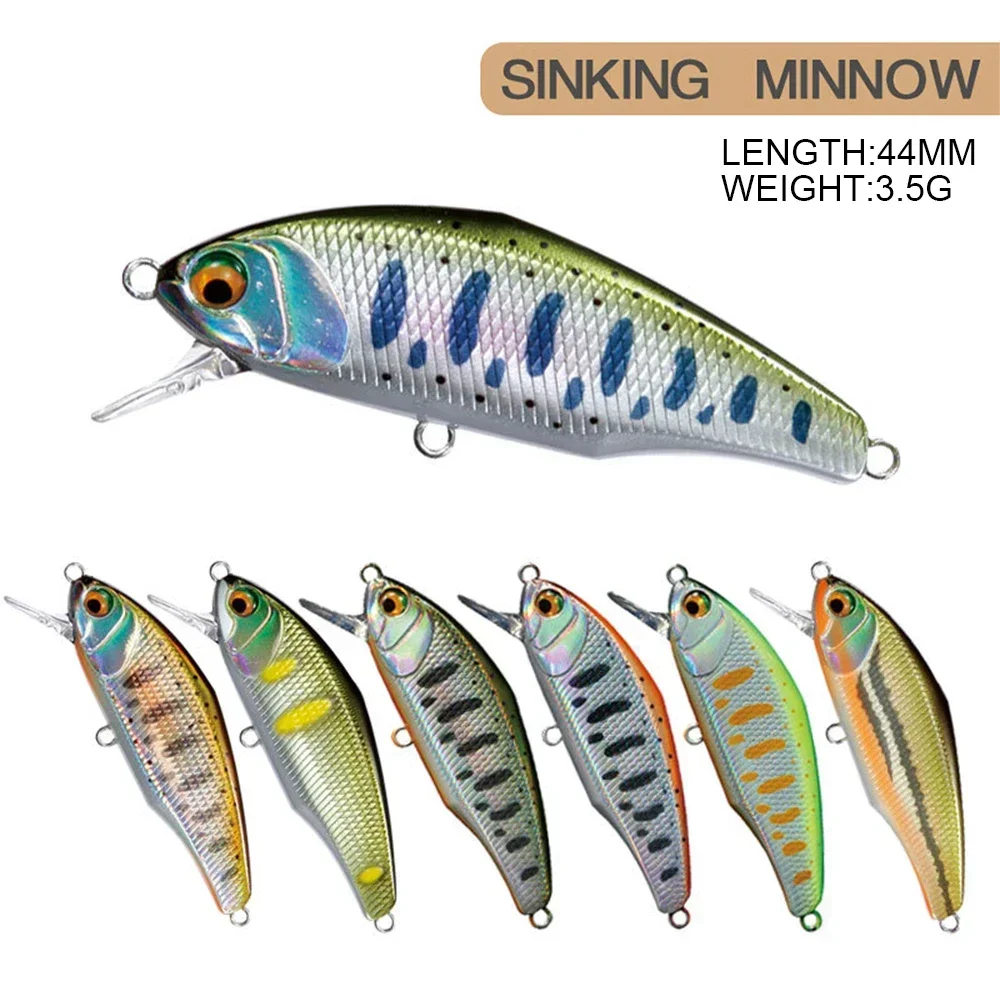 

Micro Minnow Fishing Lure 4.4cm 3.5g Wobbler Lure Fast Sinking Jerkbait Artificial Hard Bait Mini Stream Decoy Trout Bass Bait