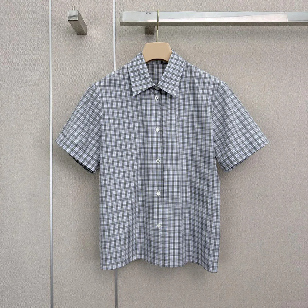 

High-quality 2026 new style women's short-sleeved checked shirt, a casual and comfortable women's shirt xy2650909