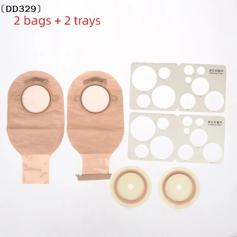 1 Set Two Piece Drainable Pouches Ostomy Supplies Colostomy Bags With Hoop And Look Ileostomy Stoma Care〔DD329〕