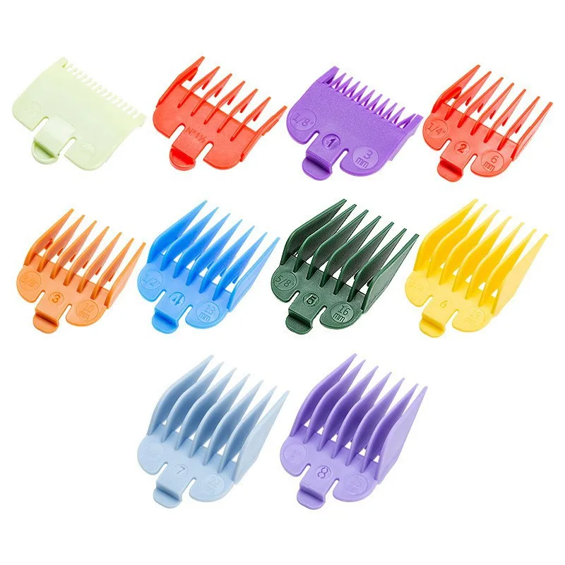 10Pcs 1.5mm-25mm Hair Clipper Guards Barber Accessories Professional Trimmer Attachment Limit Combs Replacement Guards Set Tools
