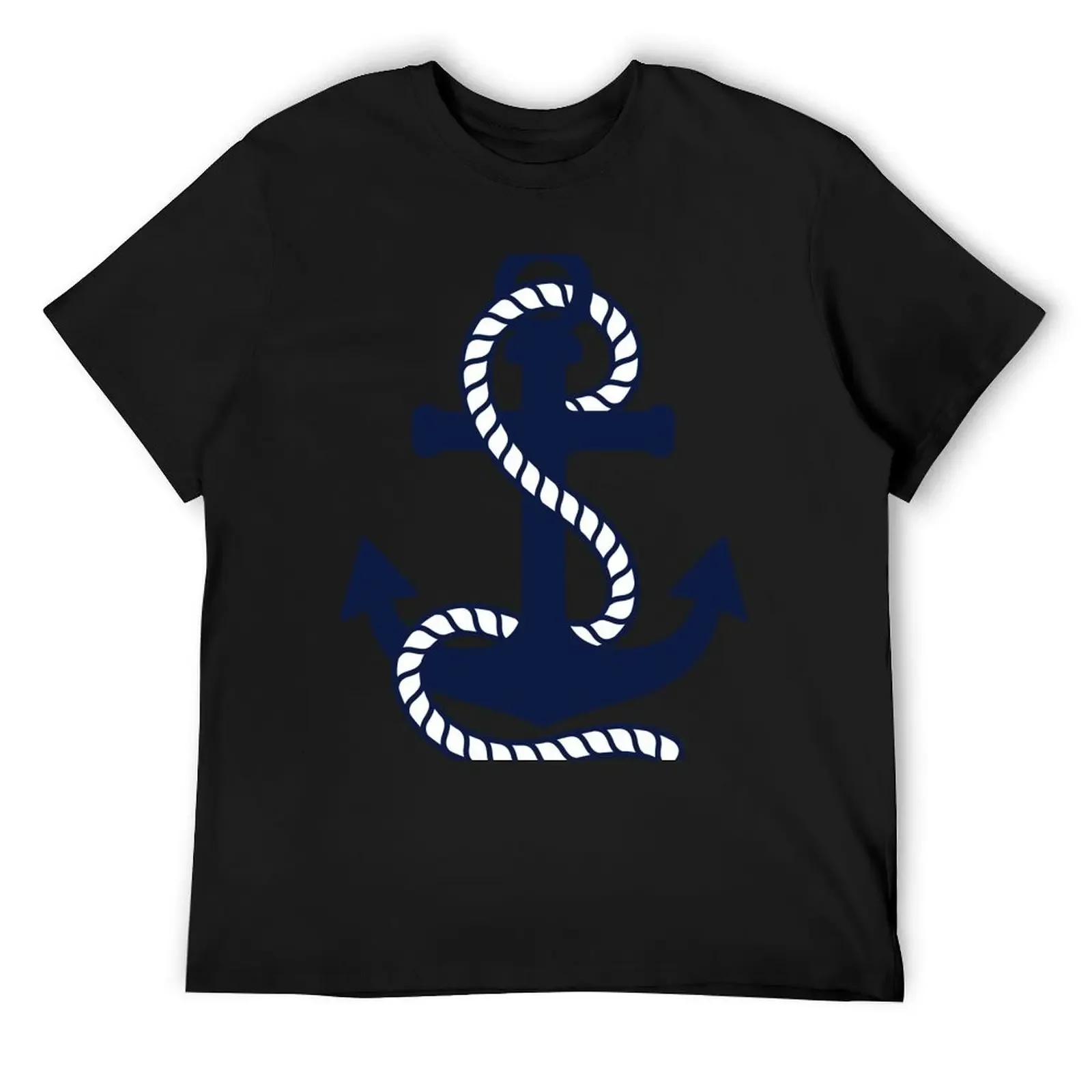 

Nautical Blue Anchor on White Background T-Shirt custom t shirt kawaii clothes heavyweights fruit of the loom mens t shirts