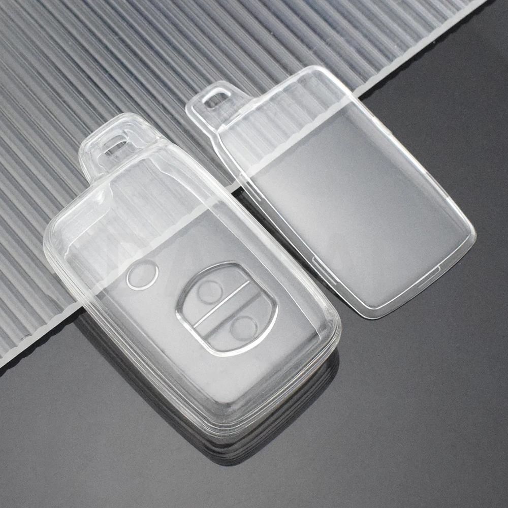 Transparent Car Key Case Cover for Toyota Camry Prius Land Cruiser Prado 150 Crown for Subaru Foreste XV Keychain Holder
