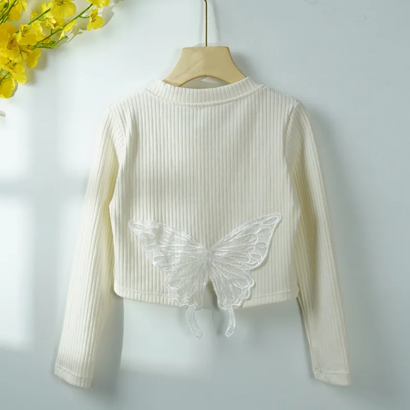 

Soft and Comfortable Ballet Dancewear for Girls Butterfly Knit Cardigan Shawl Autumn Dance Costume Children's Performance Attire
