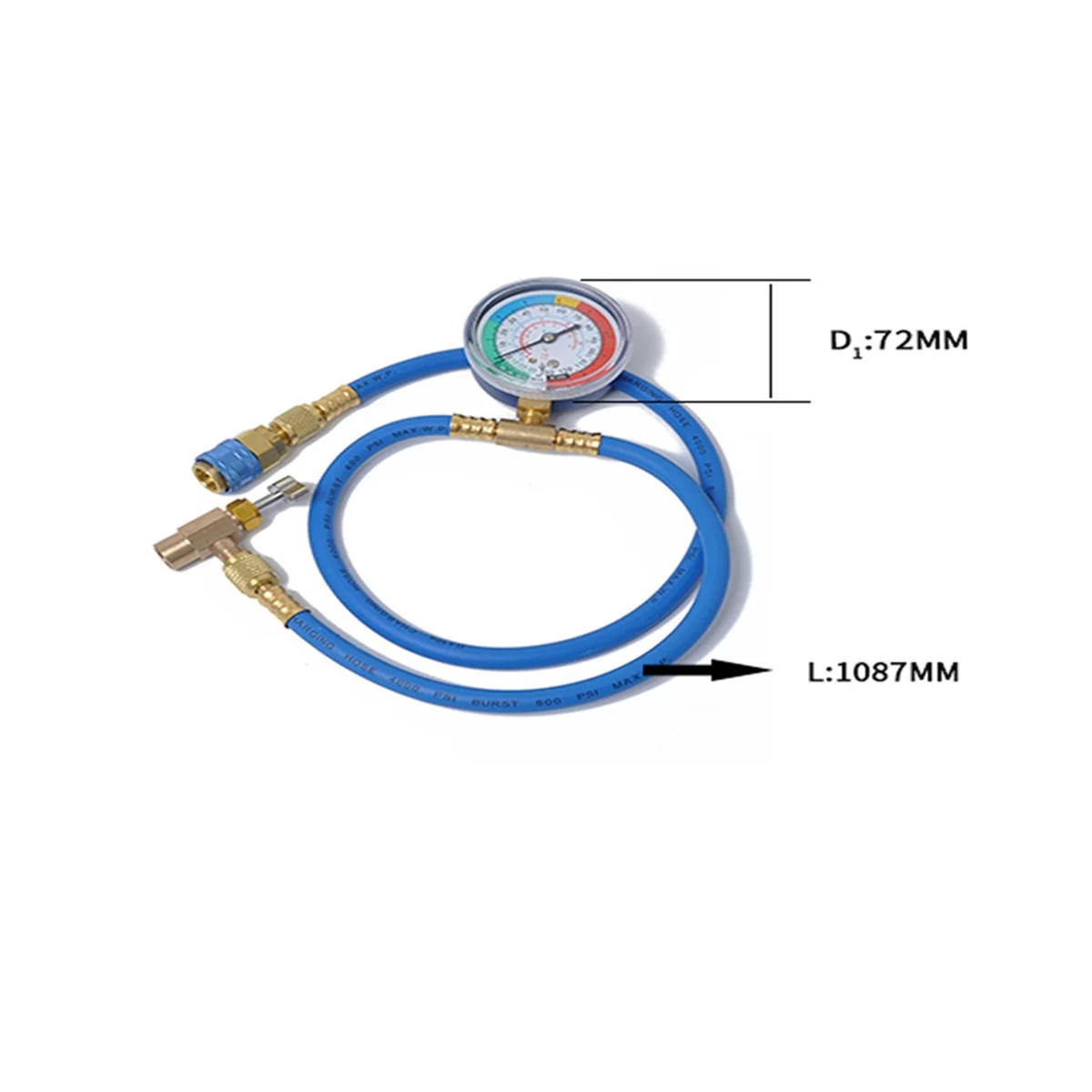 R134A Airconditioning Koelmiddel Vulslang Met Manometer Opladen Meetslang Koelmiddel Vulleiding voor Auto