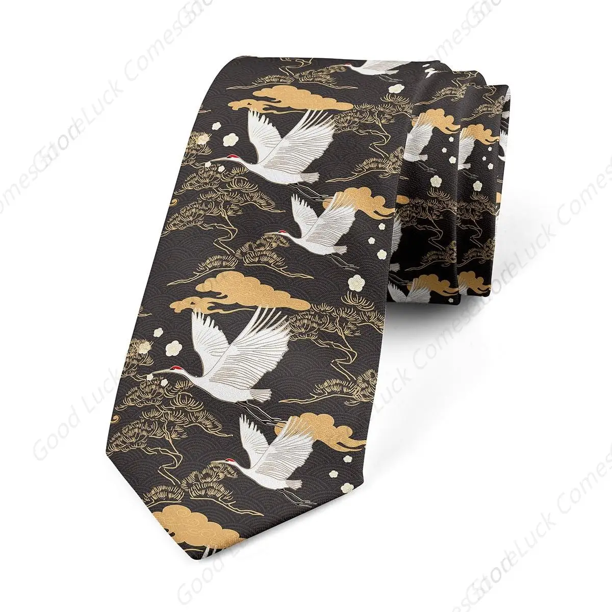 Mushroom Decor Men's Tie Fashion Funny Novelty Necktie for Party Wedding Holiday Black White