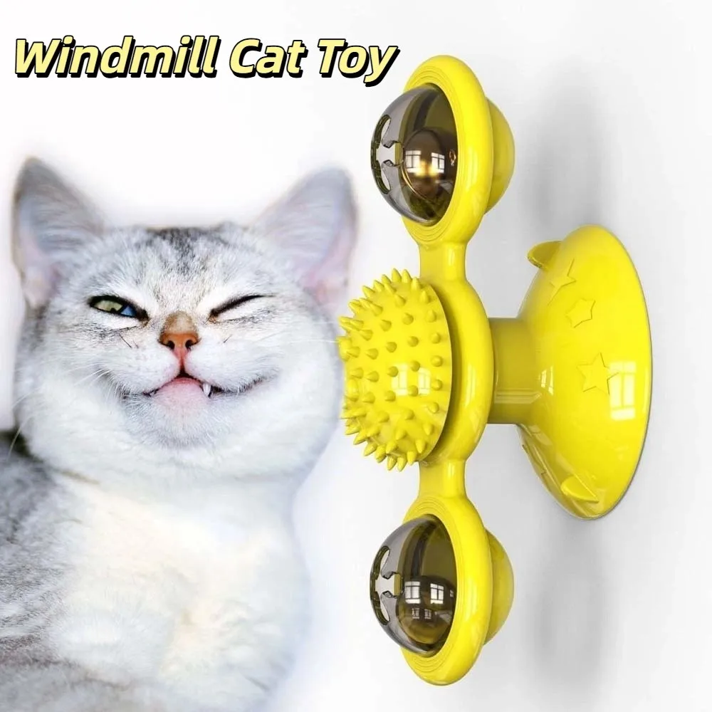 

Interactive Windmill Cat Kitten Puppy Glowing Rotating Pet Training Button Cell PC Rotatable Plaything for Cat Pet Training
