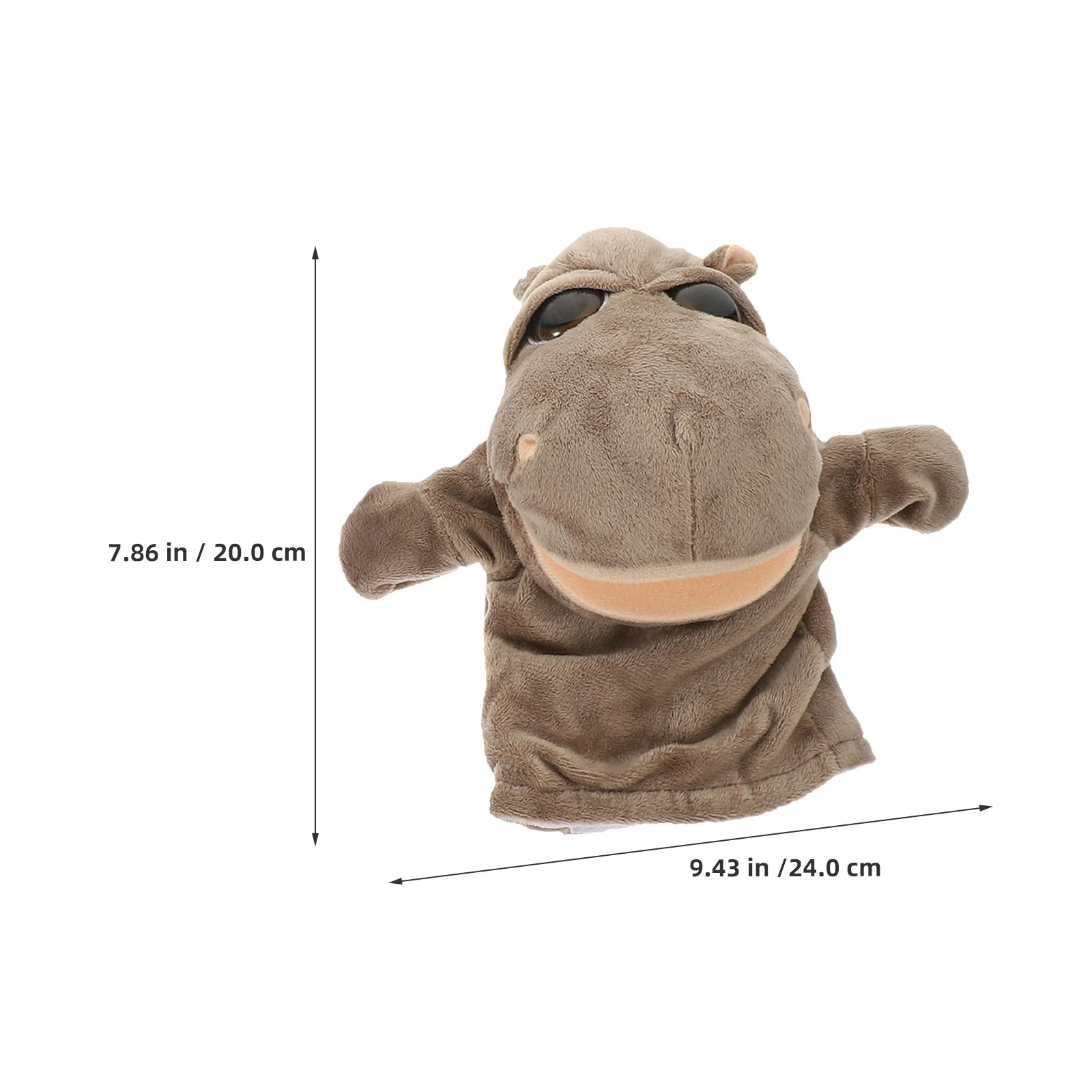 Burattino a mano ippopotamo per bambini Burattino di peluche interattivo per narrazione e giochi di ruolo Burattini di animali di peluche marroni