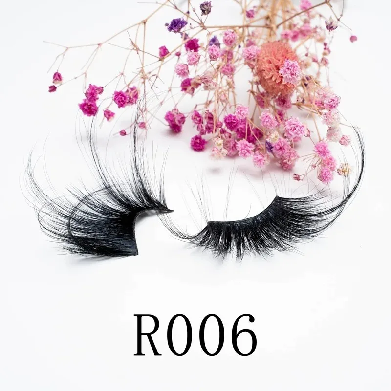 1 Pair Of R Series 60-70mm Mink Hair False Eyelashes Naturally Slim And Long Eyelash Extension