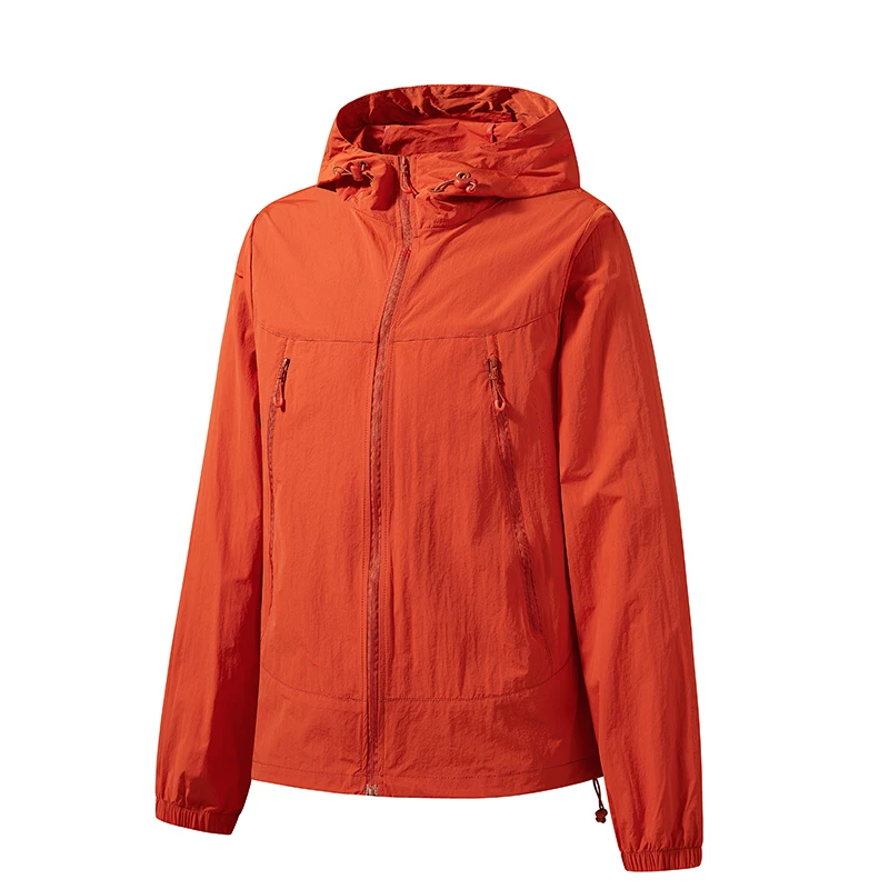 Women Lightweight Hooded Windbreaker Jacket Quick Dry Sun Protection Coat Zipper Pockets Outdoor Hiking Travel Thin Casual Outer
