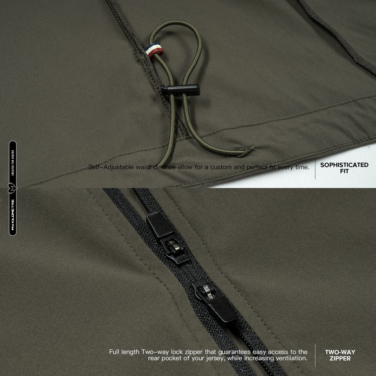 MY KILOMETRE Spring Men's Gravel Wasserdichte Fahrrad-Windjacken Reflektierende Windschutzscheibenjacke Packable Fahrrad-Windjacke – Detail 14