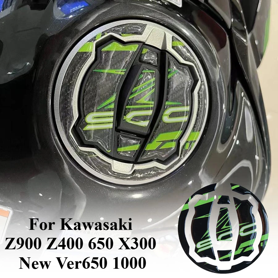 For Kawasaki Z400 Z900 650 X300 New Ver650 1000 Fuel Tank Cap Decoration Scratch Resistant Sticker Soft rubber Carbon Brazing GP