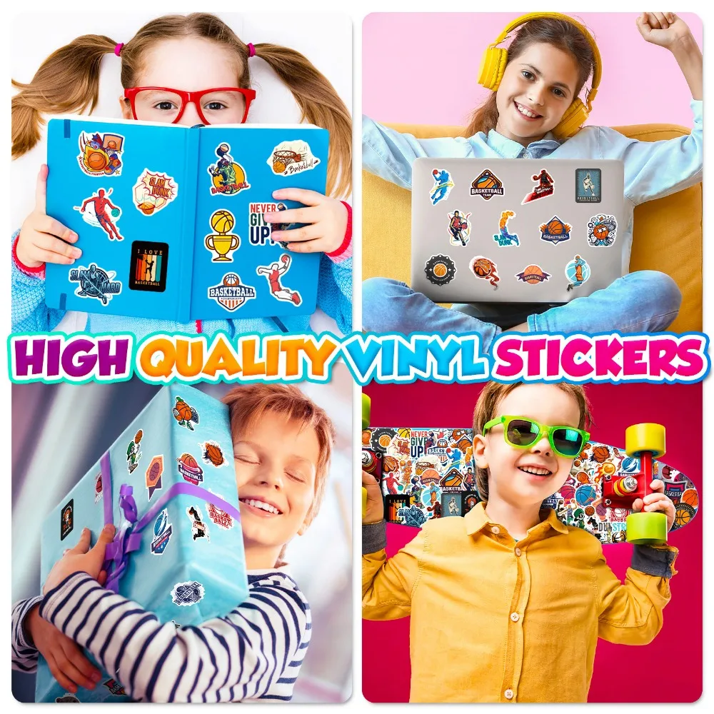 10/30/50PCS Cartoon Basketball Anime Stickers Pack Laptop Phone Skateboard Motorcycle Car Waterproof Sticker for Kids Toy Gift