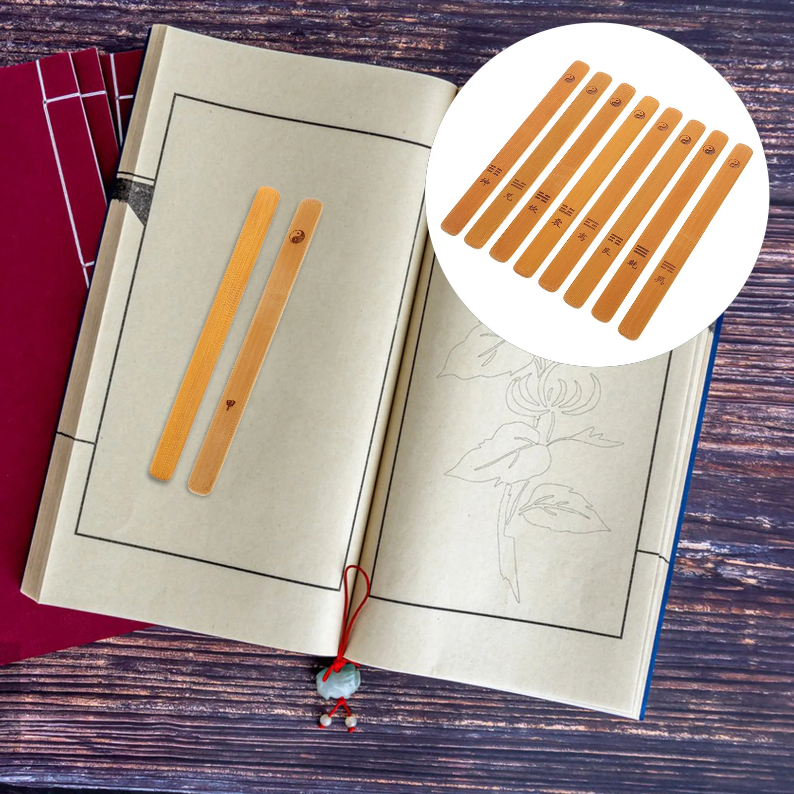 

10Pcs Traditional Divination Bamboo Sticks Chinese Fortune Telling Game Props for Spiritual and Decorative Use