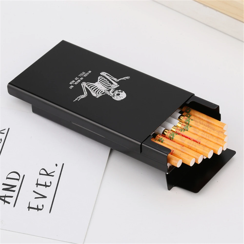 Portable Long Cigarette Case 20pcs Capacity Thin Cigarette Box Tobacco Holder Aluminium Alloy Storage Container Smoking Gadgets