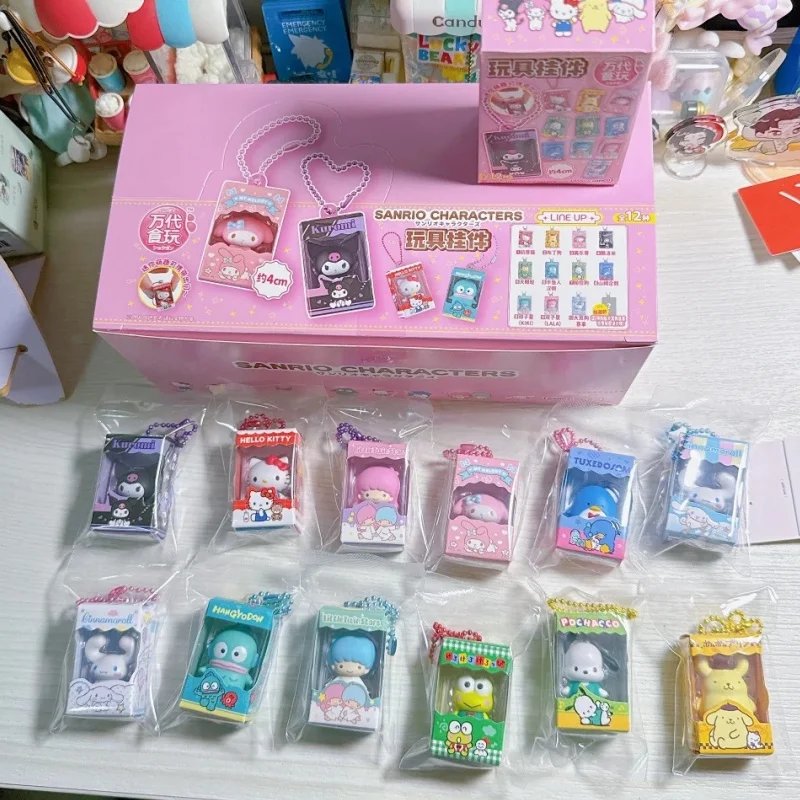 Genuine Sanrio Mini My Melody Rice Grain Series Blind Box Kuromi Hellokitty Cinnamoroll Little Twin Stars Charms Cute Gift Toy