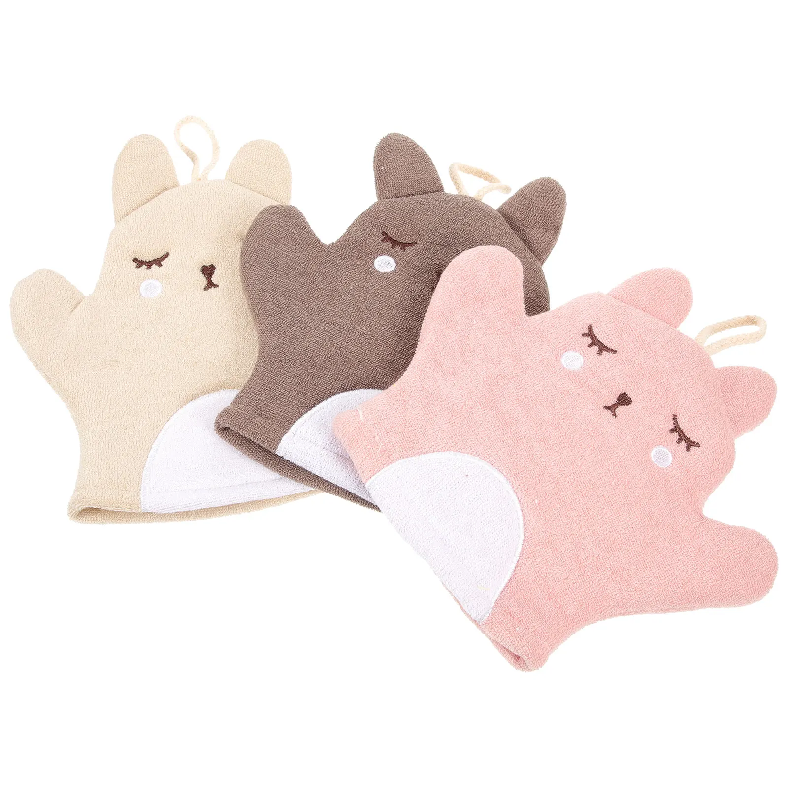 

3pcs Reusable Scrub Gloves Skin- Exfoliating Bath Mitts Foaming Cleansing Tool For Dead Skin Removal Lightweight