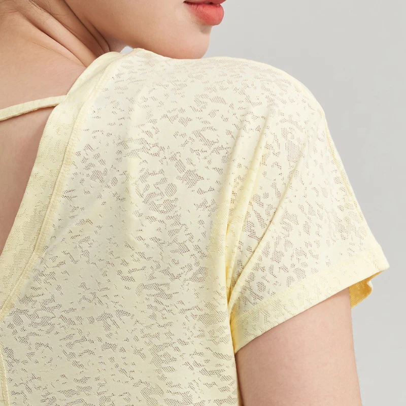 Floral Style Yoga T-shirts Women Solid Sport Top Fashion T Shirt Gym Training Short Sleeve Fitness Quick Dry Sportswear Tee