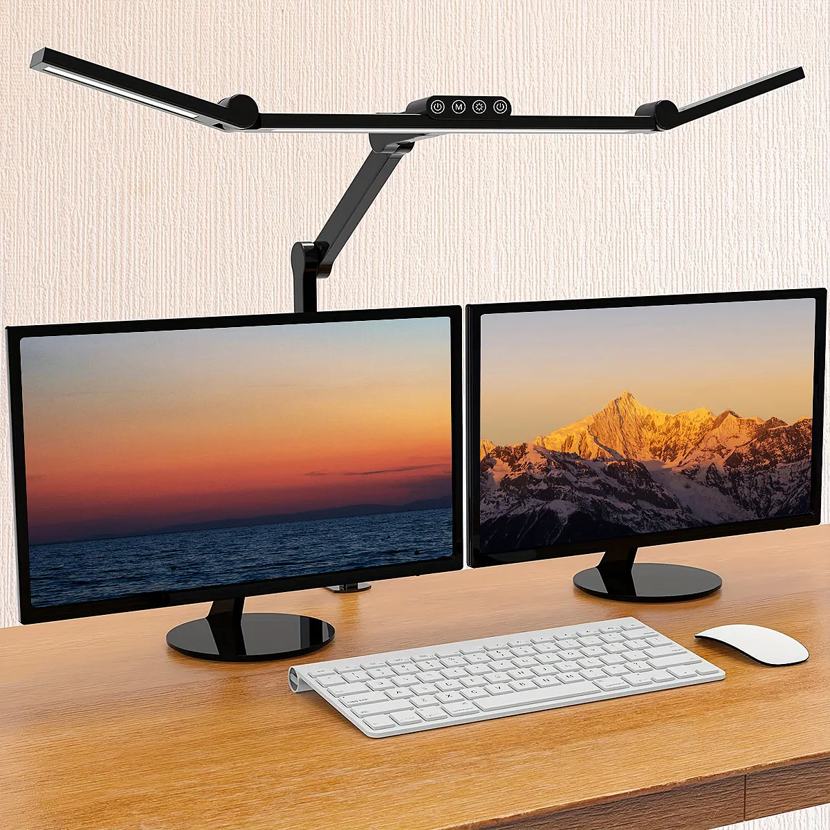 Three-head Desk Lamp With Memory Function, Five Color Temperatures, Five Brightness Levels, 45-degree Angle Design For Desk Use