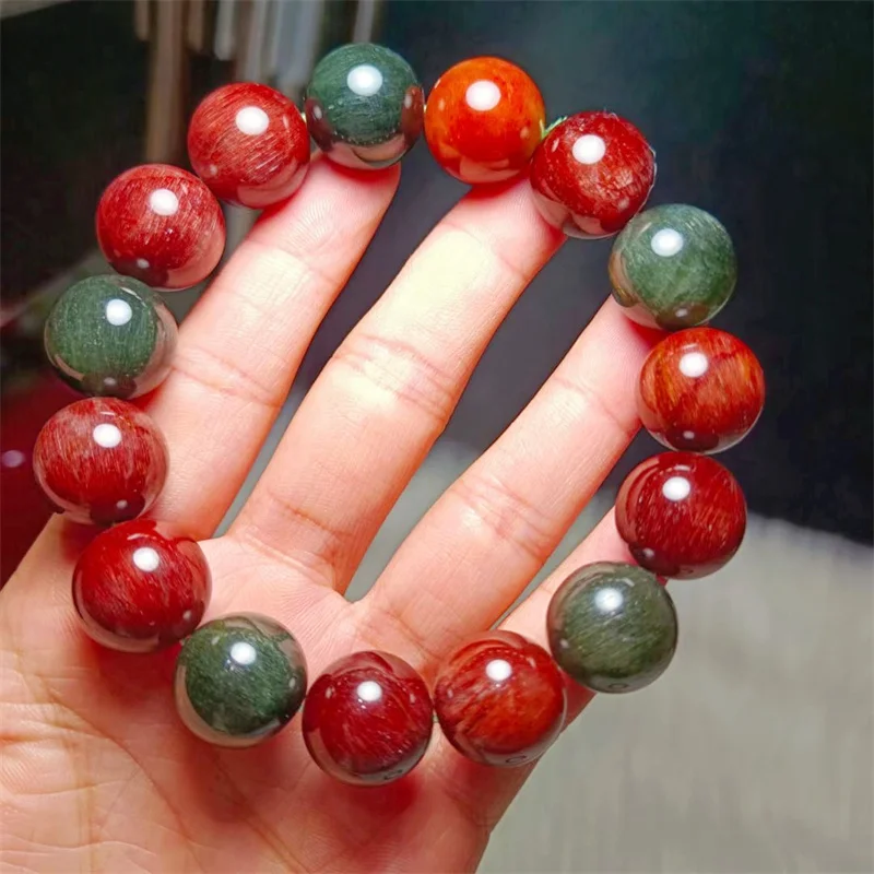 

Natural Colored Hair Quartz Bracelet String Charms Handmade Fortune Energy Bangle Mineral Woman Amulet Jewelry Gift 1PCS 15MM