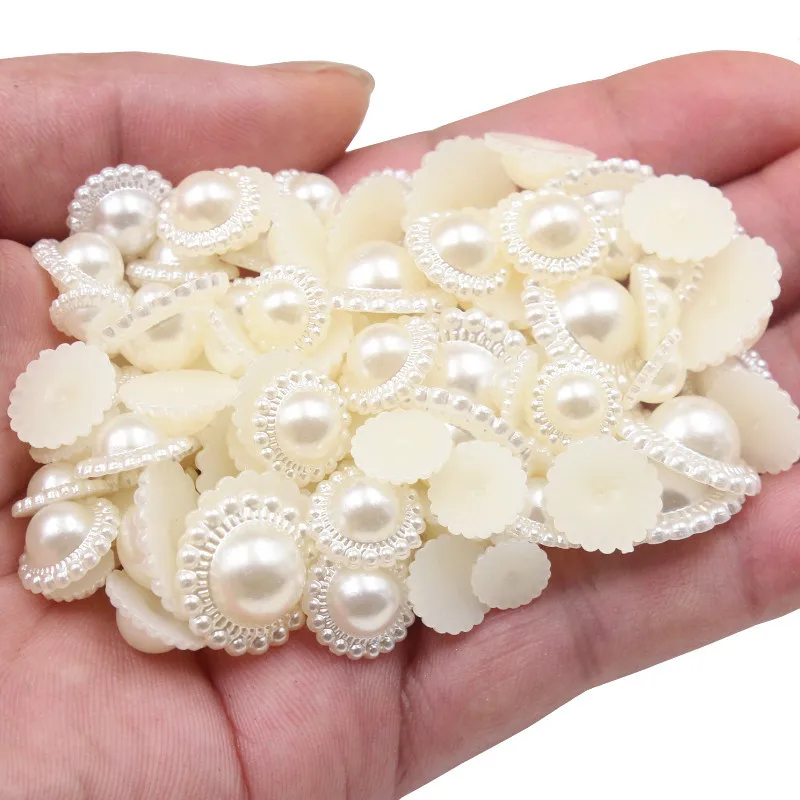 Perles en acrylique à dos plat pour la fabrication de bijoux, 100 – 300 pièces de 9 à 18mm, semi-rondes, artisanat de décoration, Diy