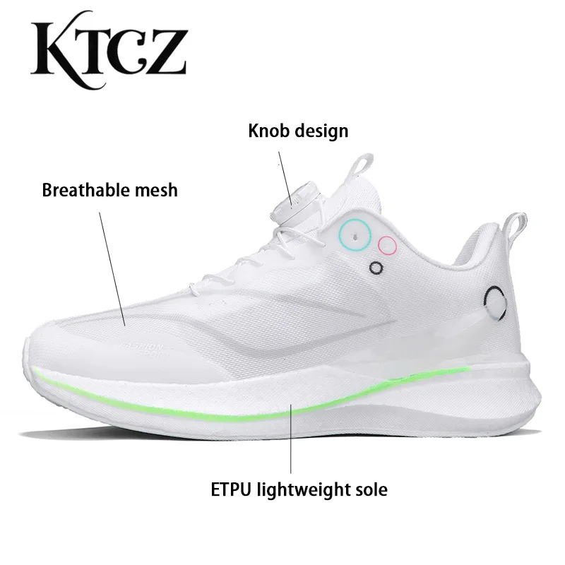 

KTCZ Men's Summer Mesh Running Shoes Sneakers For Men ETPU Ultra Lightweight Sole Shock Absorption Casual Shoes Comfortable