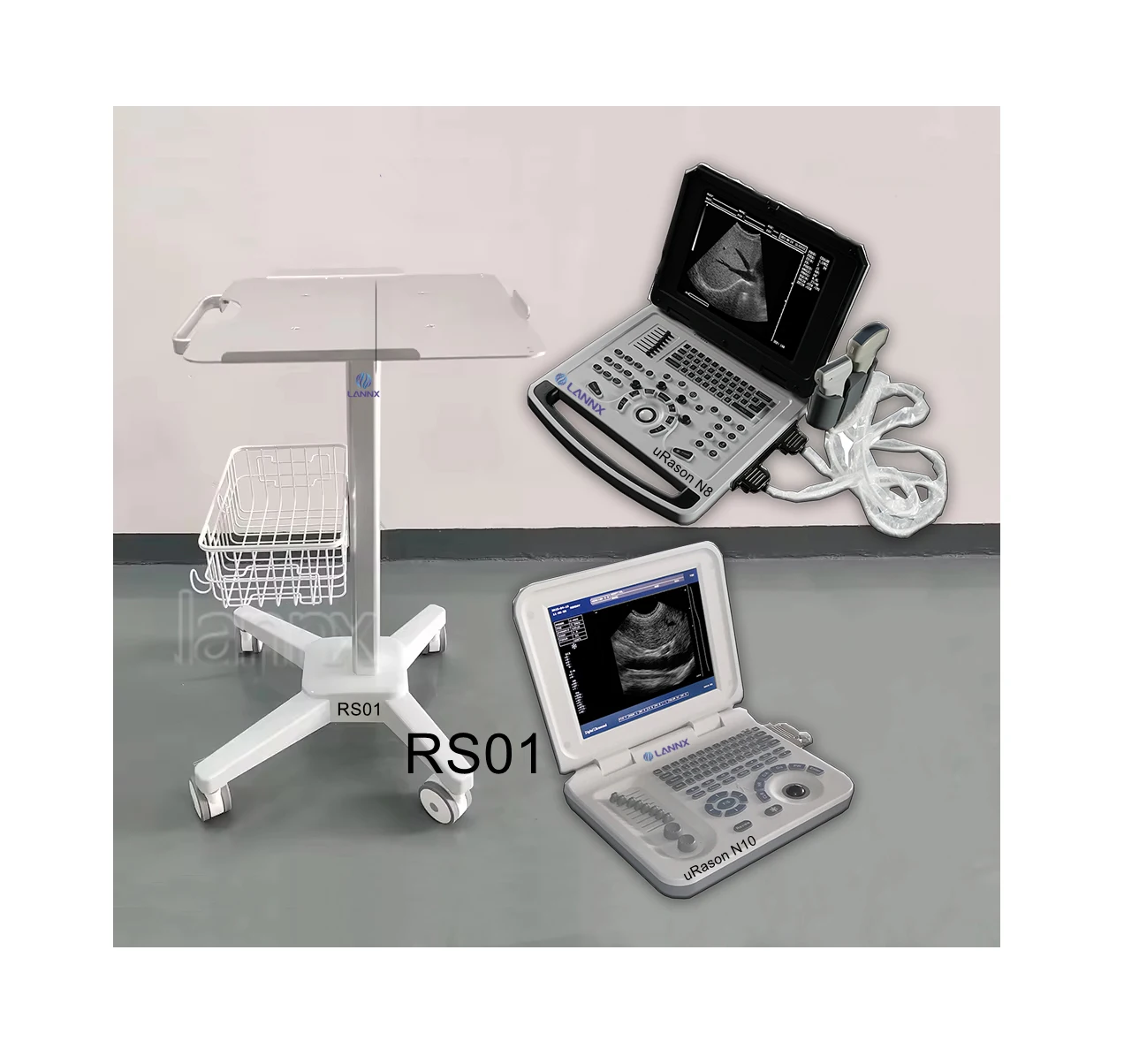 Professional Beauty Salon Trolley Four-wheel Fixed Large Panel Style Carts Portable Ultrasound Machine Mobile Trolley
