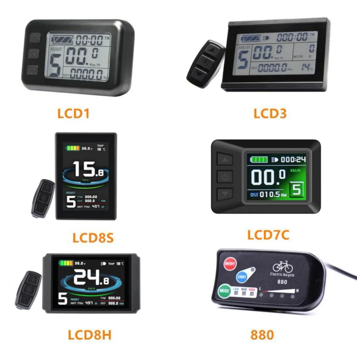 KT-Steuerung für Display, KT-Displays, 880/LCD1/LCD3 LCD8S/LCD8H-Elektrofahrrad-Display – Detail 1